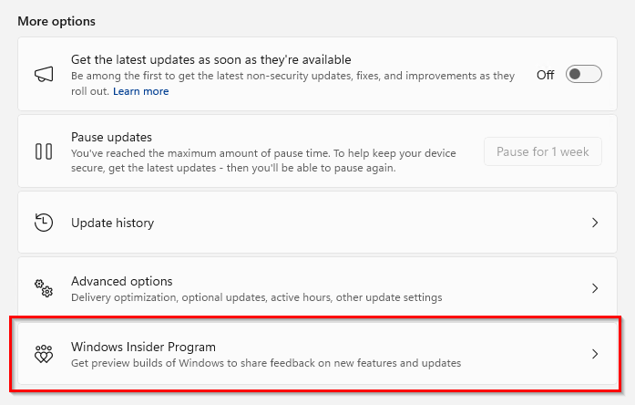 This image shows the Windows Insider Program